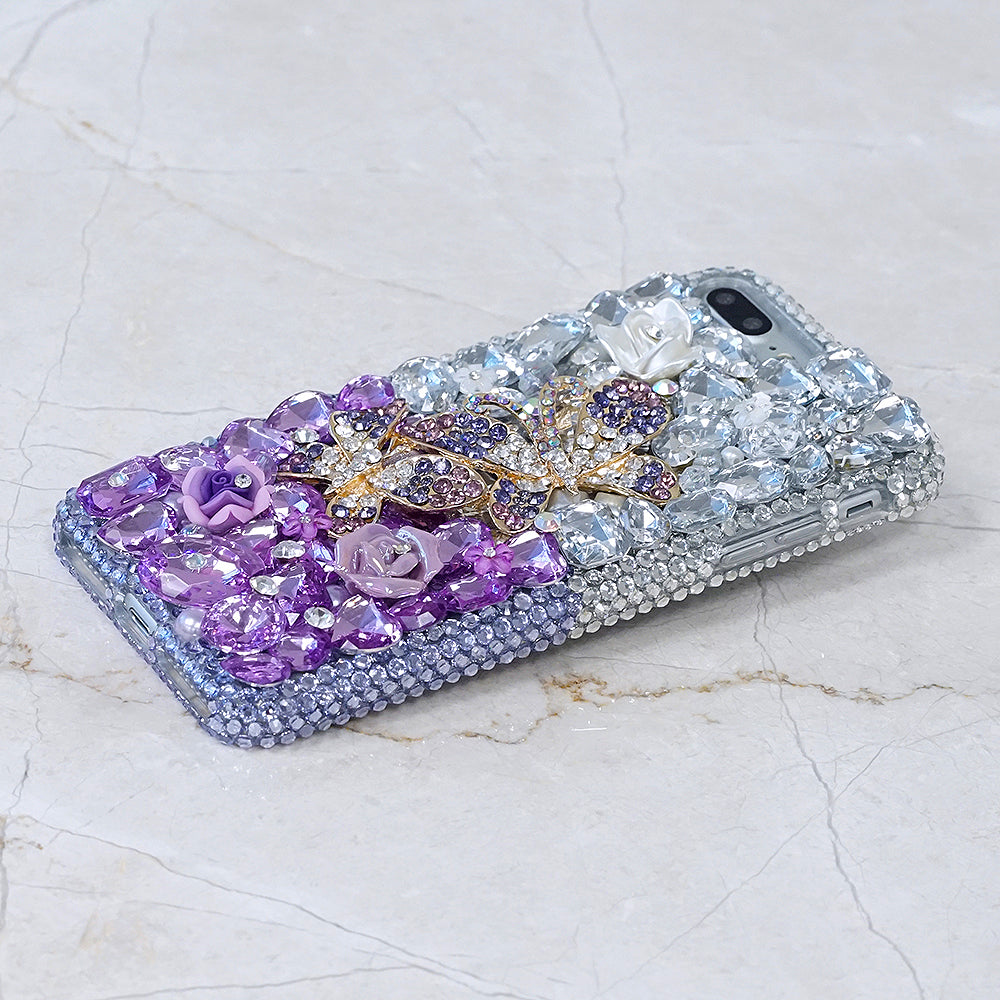 Lavender Butterfly bling iphone 7 / 8 plus case