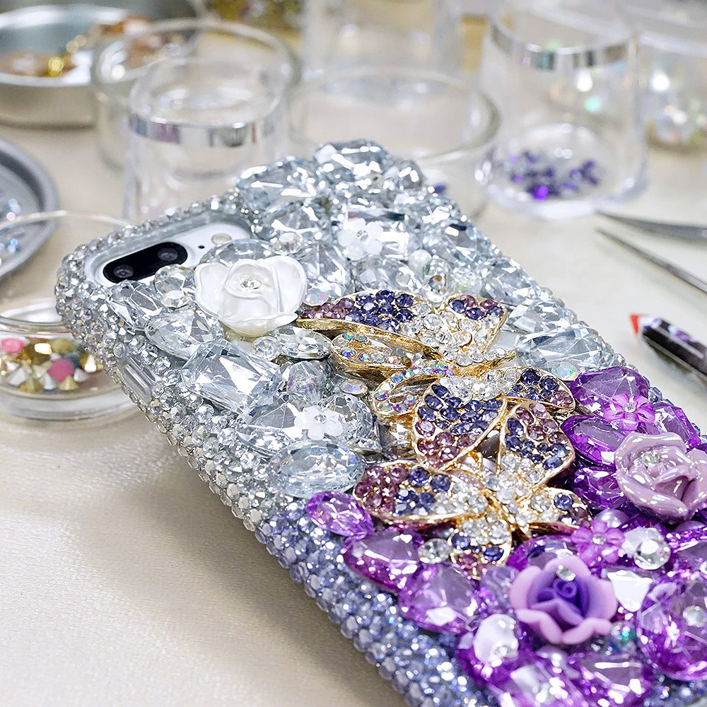 Lavender Butterfly bling iphone 7 / 8 plus case