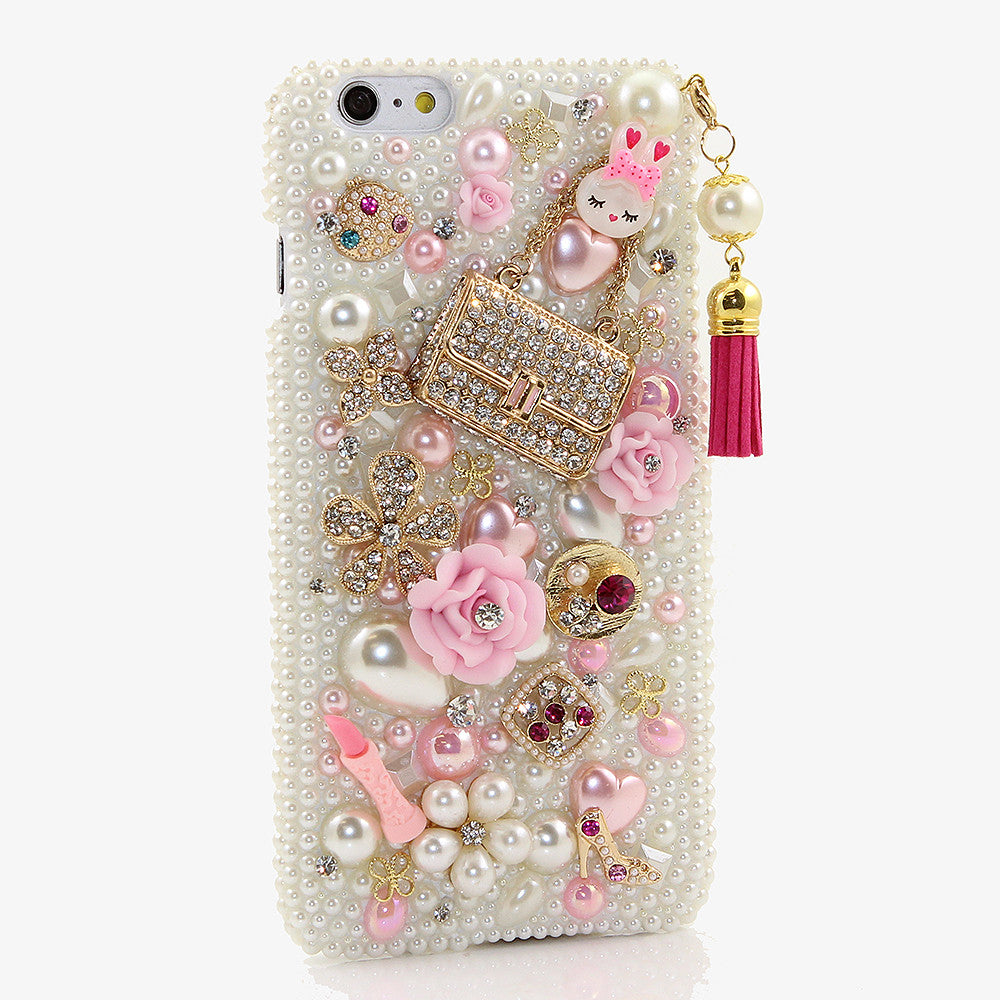 Pearls and Purse With Tassel Design case handmade for iPhone 6s Plus