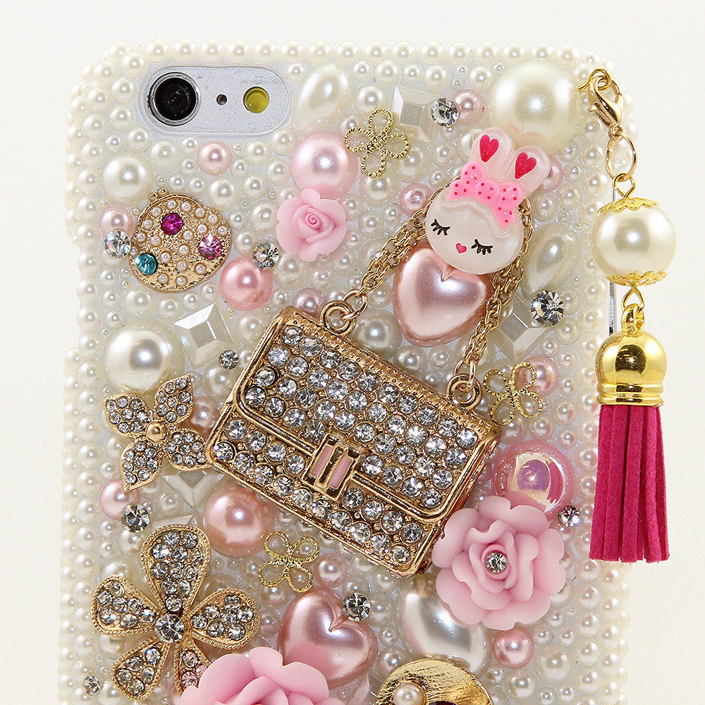 Pearls and Purse With Tassel Design case handmade for iPhone 6s Plus