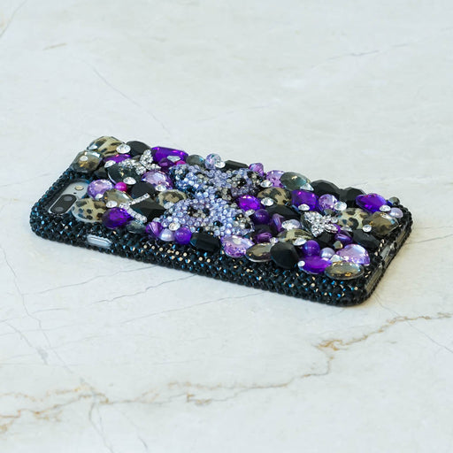 purple leopard bow iphone x case