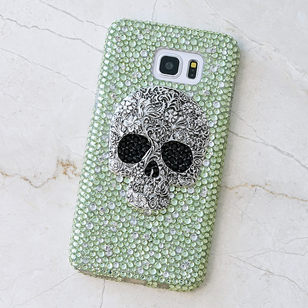 Large Skull with Lime Green Background Design (Style 866)