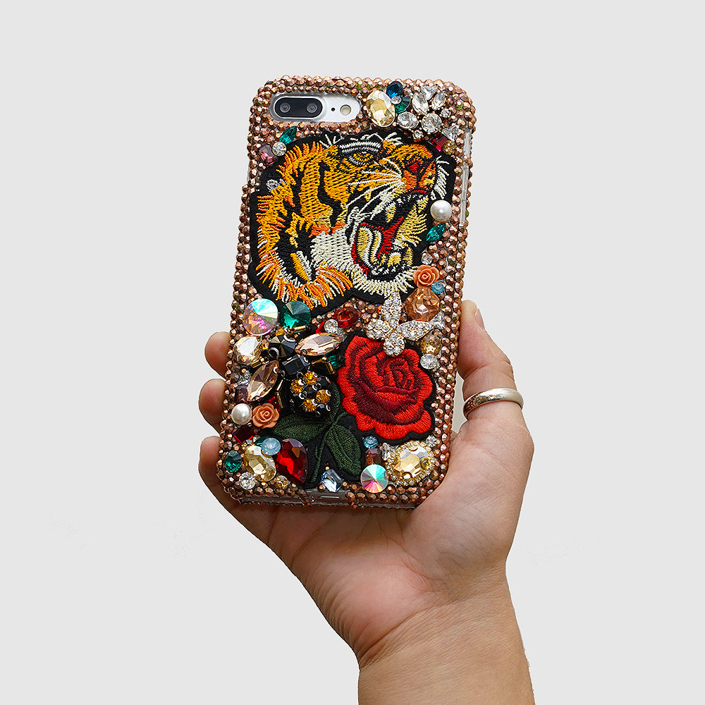 tiger and rose tattoo phone case