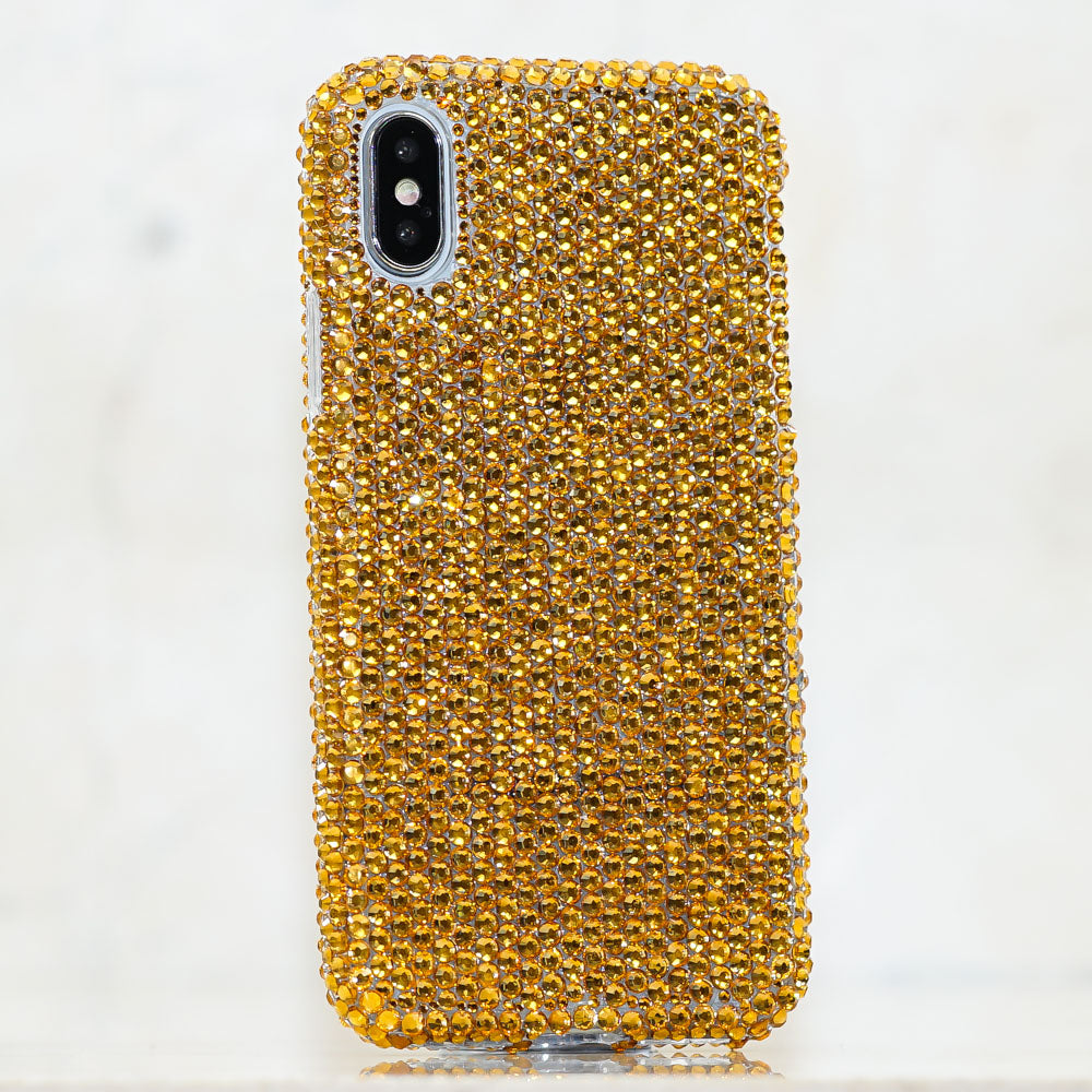 Gold crystals bling iphone Xs case