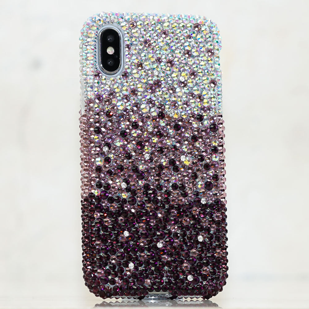 AB crystals purple iphone Xs case
