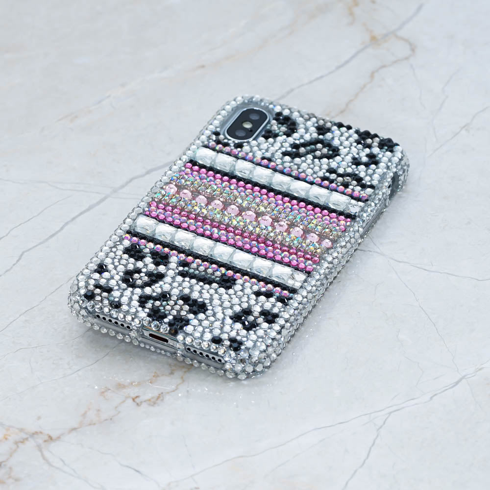 leopard crystals iphone xs cover
