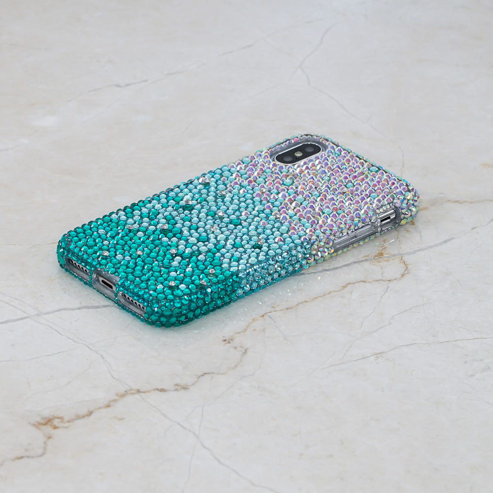 Turquoise Crystals iphone Xs case